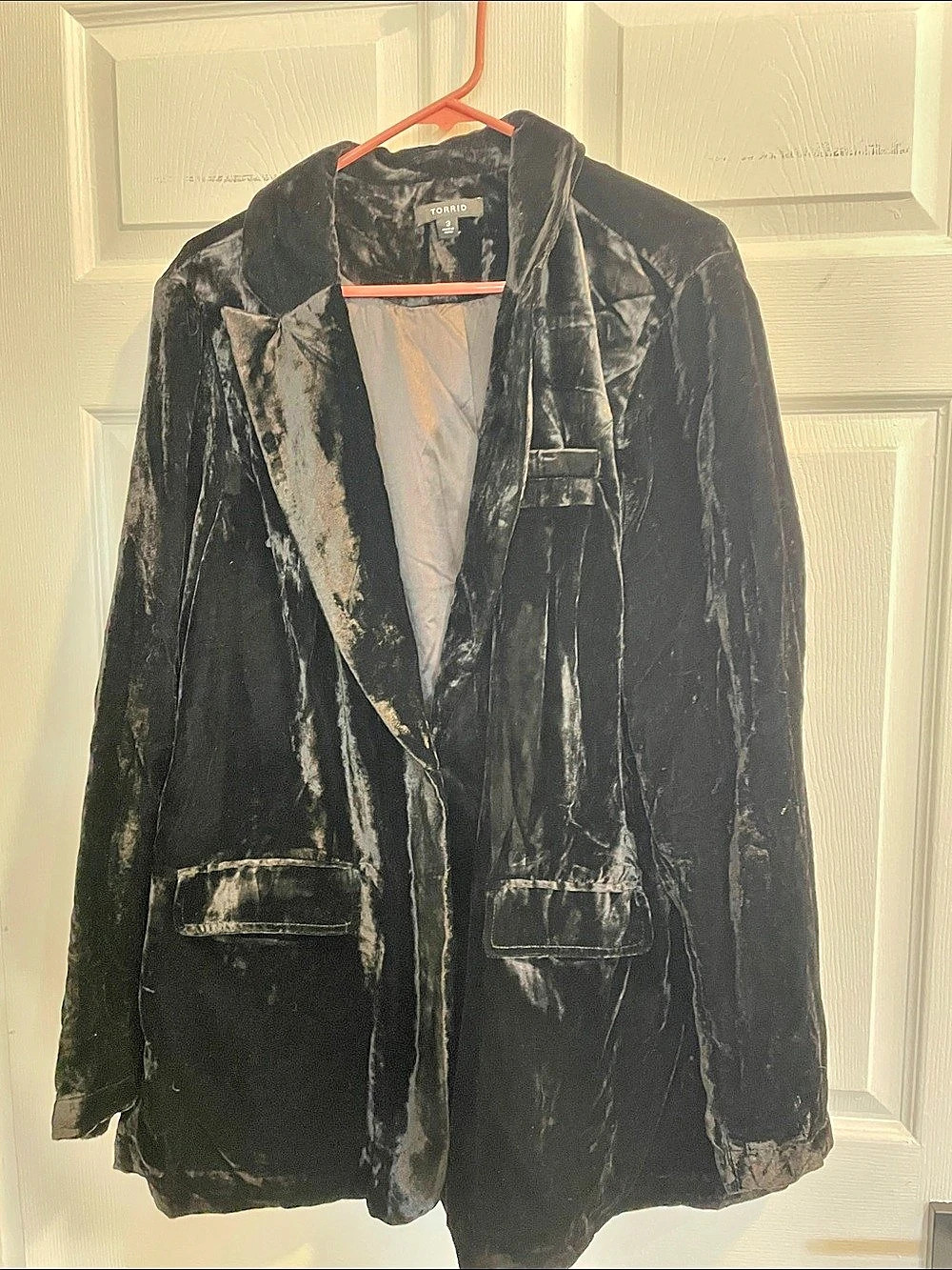 Torrid Velvet Classic Blazer Black Velvet Blazer Size 3